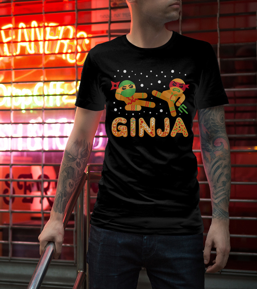 Ginja Gingerbread Man Ninja Cookie Fighters T-Shirt