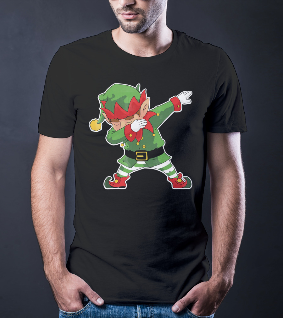 Christmas Dabbing Elf Funny Holiday Dance Pose T-Shirt