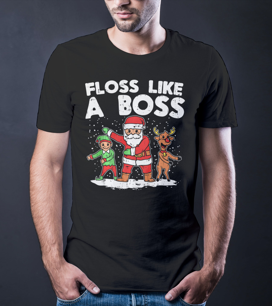 Floss Like A Boss Santa Claus Elf Reindeer Dance T-Shirt