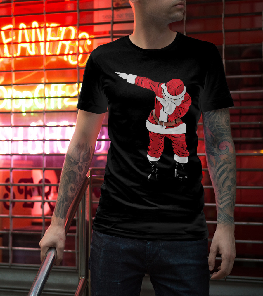 Christmas Dabbing Funny Santa In Classic Red Suit T-Shirt