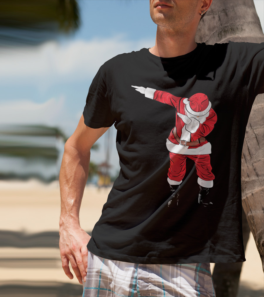 Christmas Dabbing Funny Santa In Classic Red Suit T-Shirt