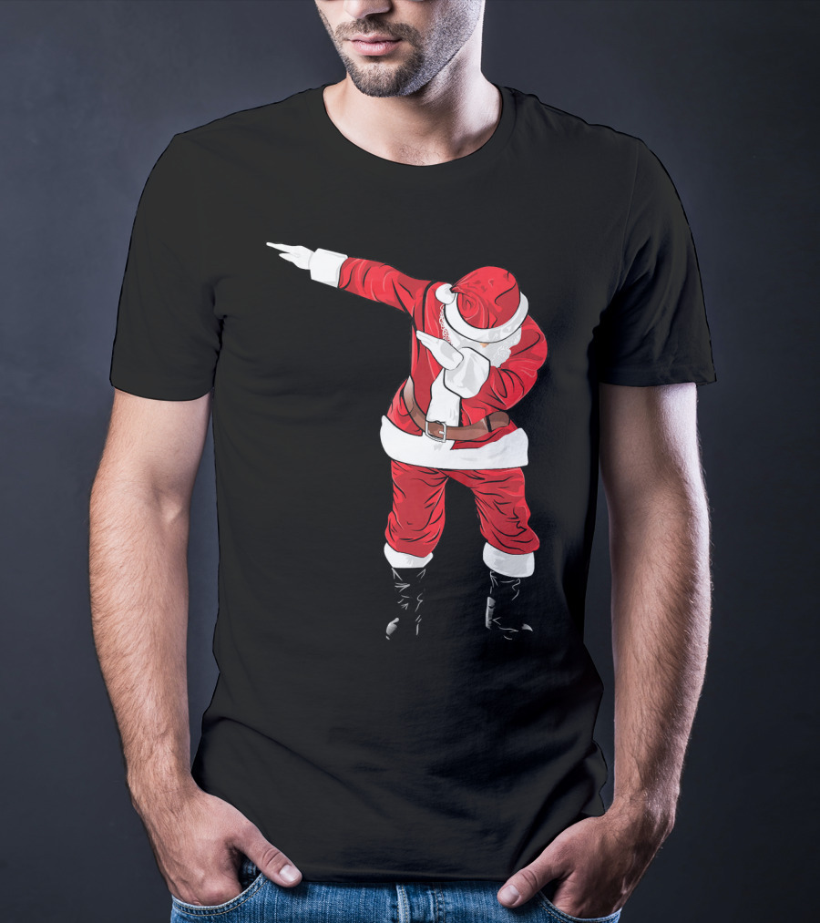 Christmas Dabbing Funny Santa In Classic Red Suit T-Shirt