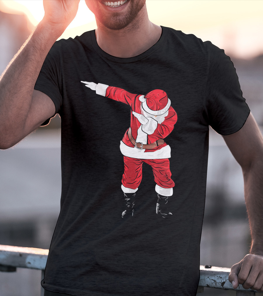 Christmas Dabbing Funny Santa In Classic Red Suit T-Shirt
