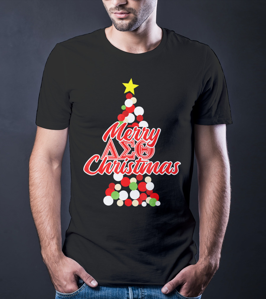 Merry Delta Sigma Theta Christmas Holiday Tree T-Shirt