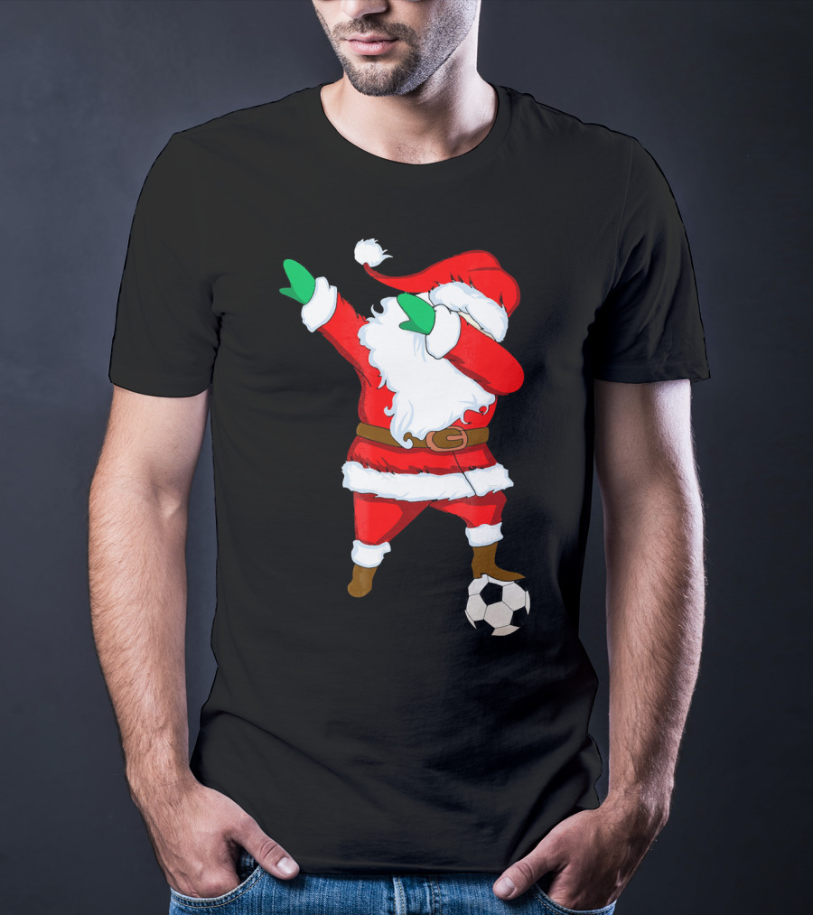 Santa Claus Dabbing With Soccer Ball T-Shirt