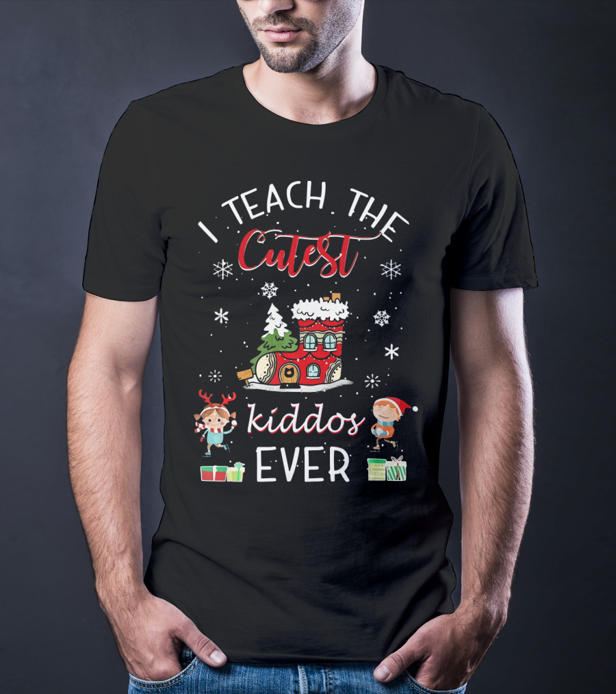 I Teach The Cutest Kiddos Ever Christmas Snowflakes House Elves T-Shirt