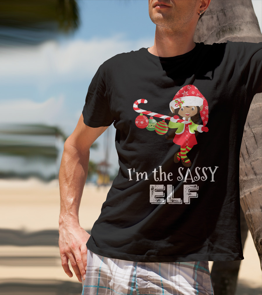 I'm The Sassy Elf African American Girls Christmas T-Shirt