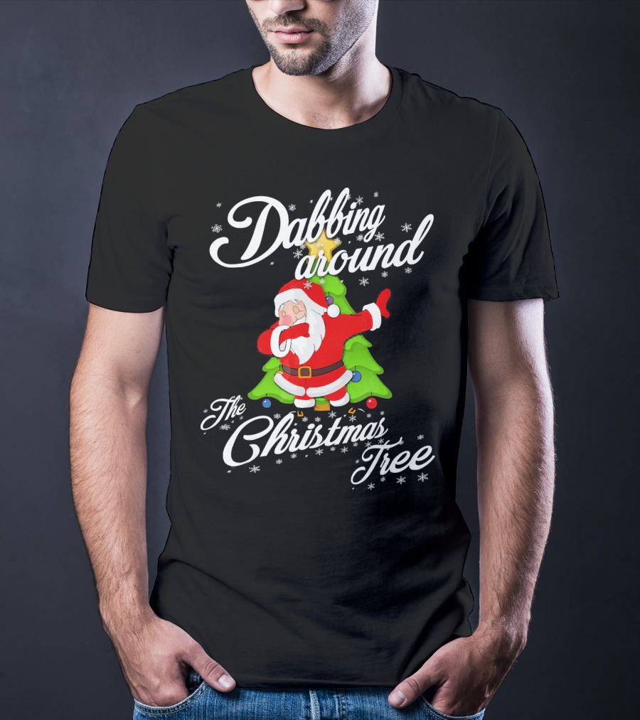 Dabbing Around The Christmas Tree Santa Claus T-Shirt