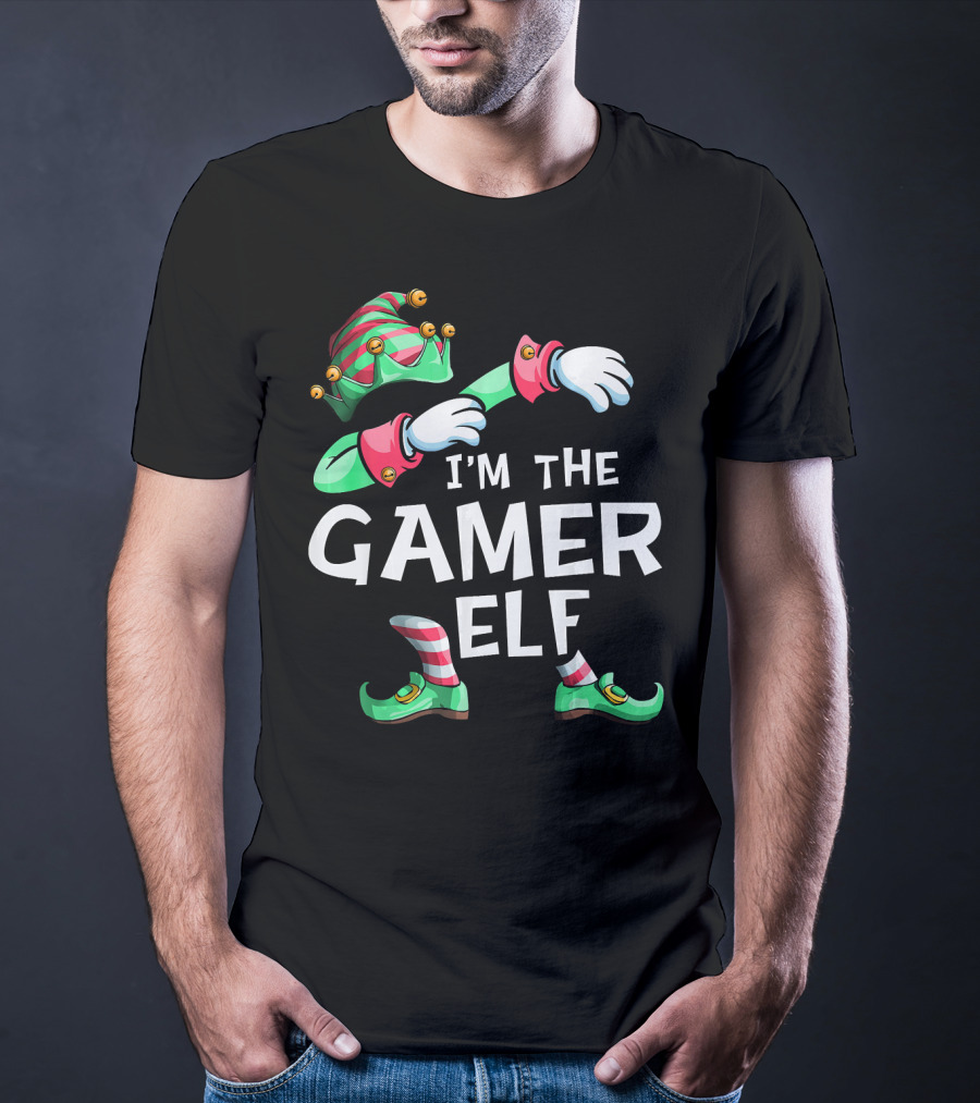 I'm The Gamer Elf Dabbing Christmas Family T-Shirt