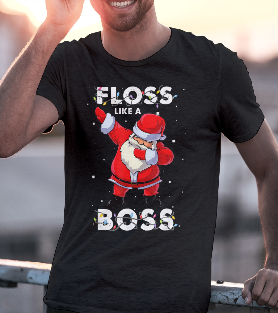 Floss Like A Boss Santa Happy Holidays T-Shirt