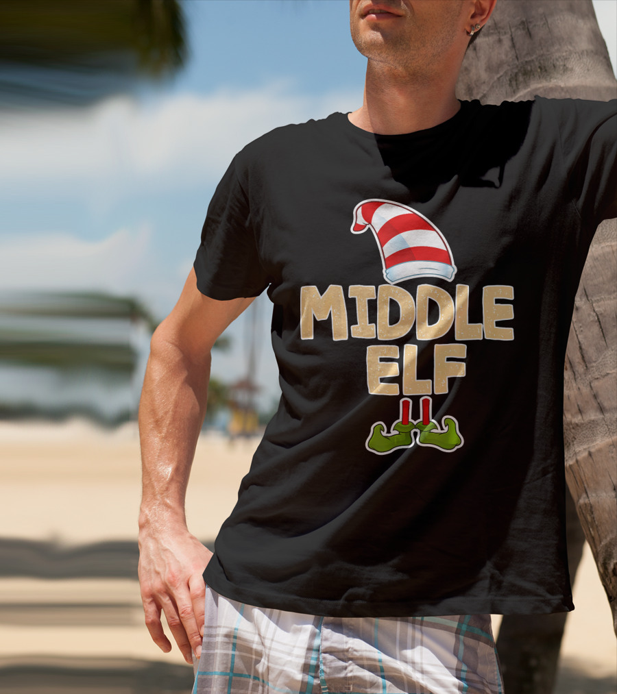 Middle Elf Candy Cane Hat And Green Shoes T-Shirt