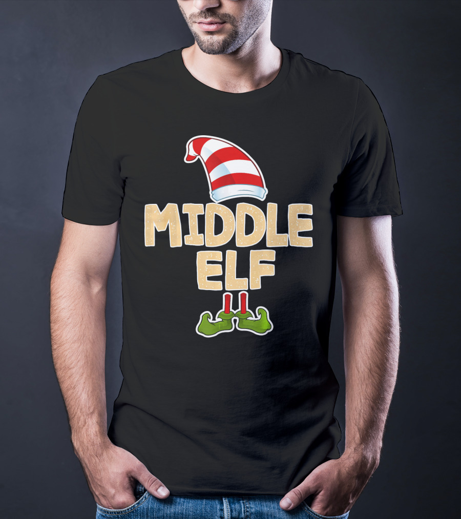 Middle Elf Candy Cane Hat And Green Shoes T-Shirt