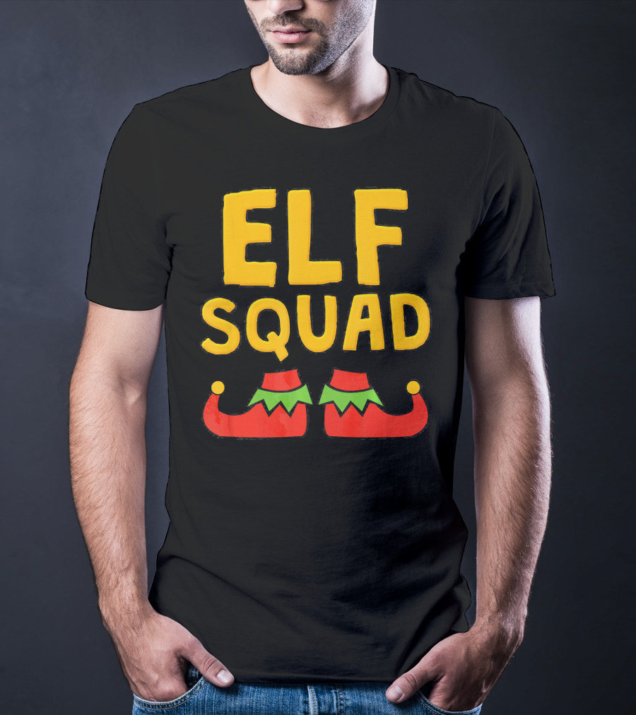 ELF SQUAD Fun Holiday Elf Shoes Festive T-Shirt