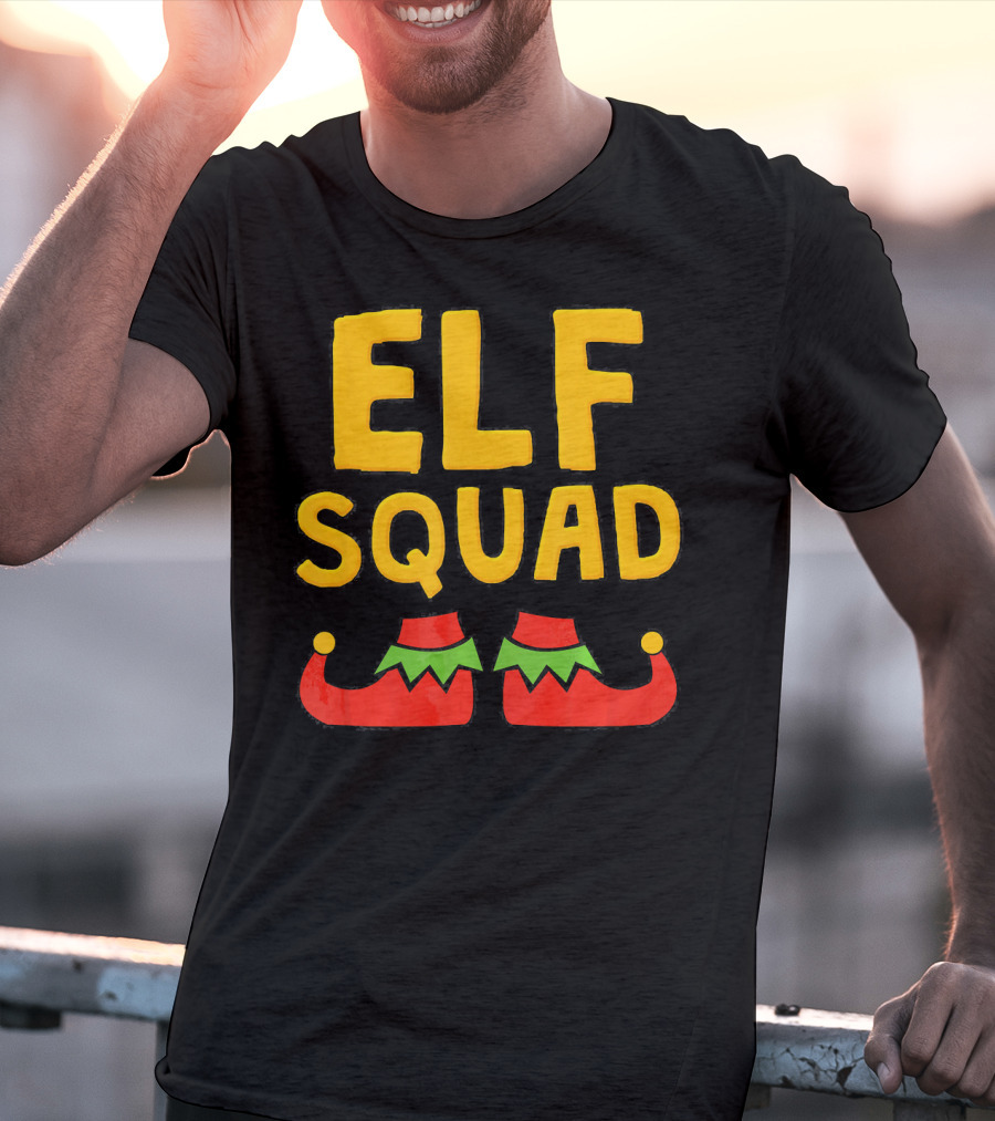 ELF SQUAD Fun Holiday Elf Shoes Festive T-Shirt