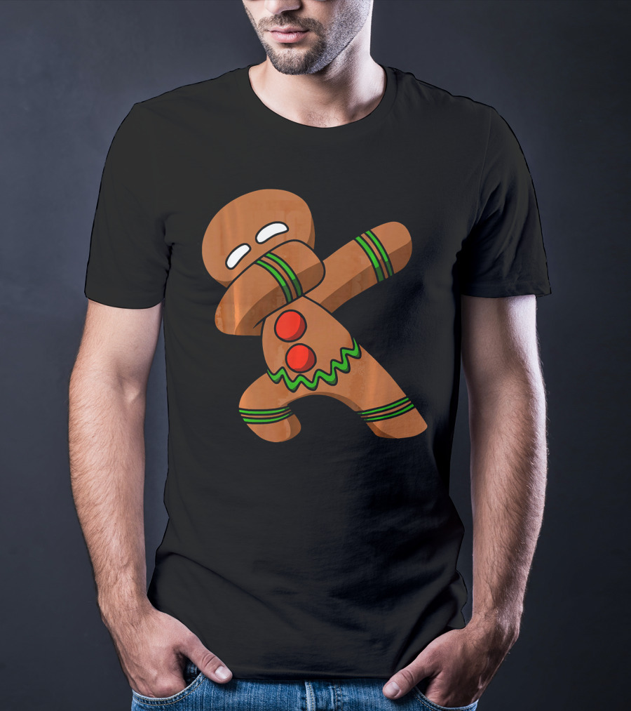 Dabbing Gingerbread Man Funny Christmas Cookie Dance T-Shirt