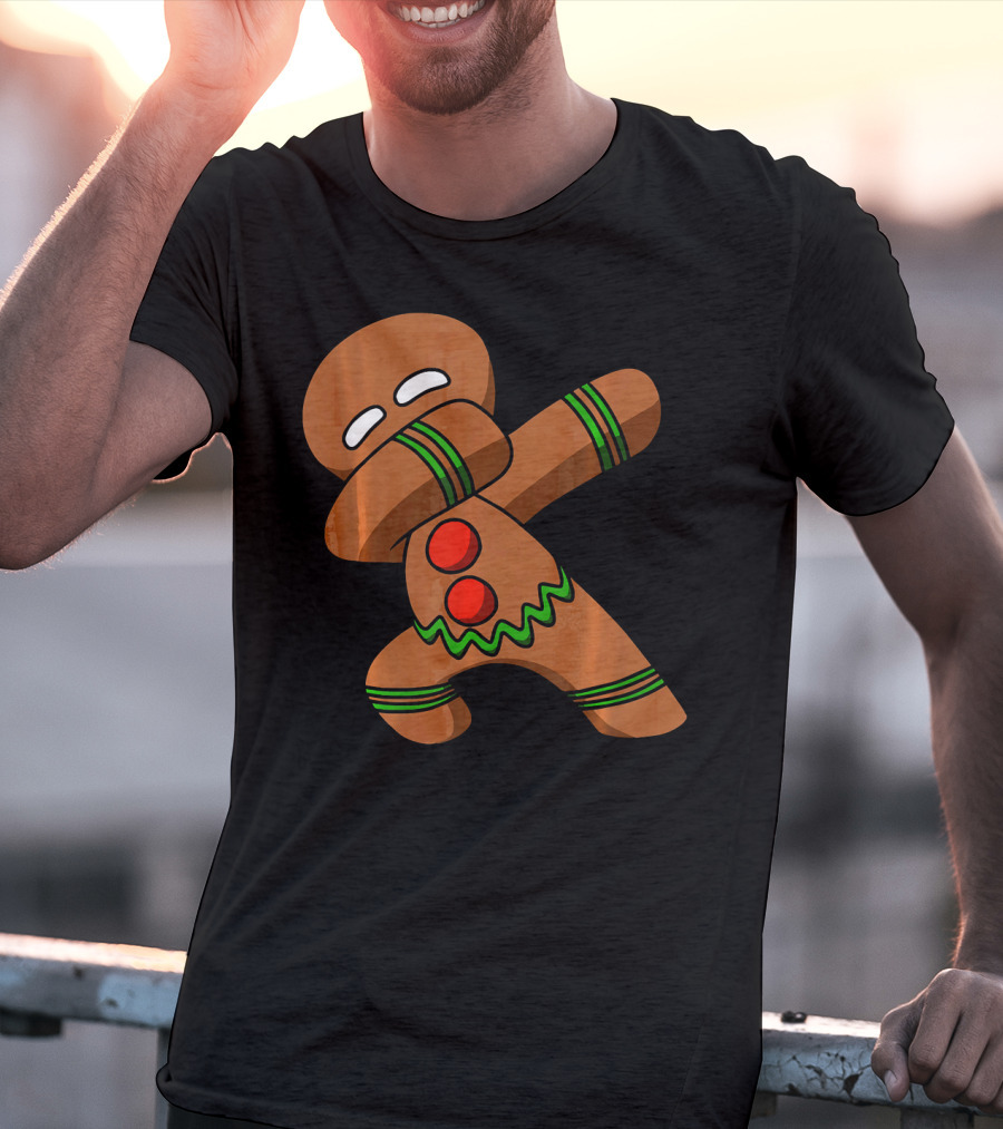 Dabbing Gingerbread Man Funny Christmas Cookie Dance T-Shirt