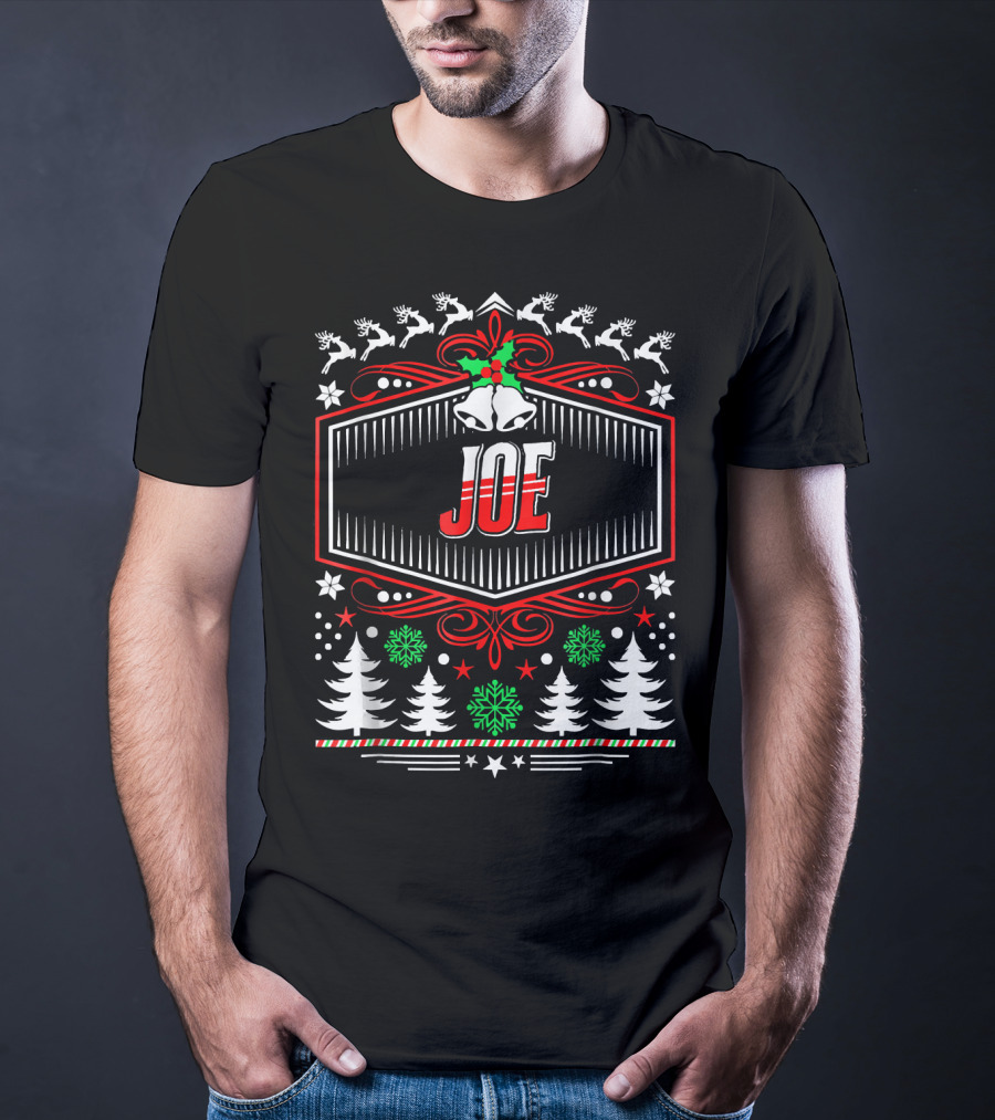 JOE Reindeer Snowflakes Christmas Trees Holiday T-Shirt