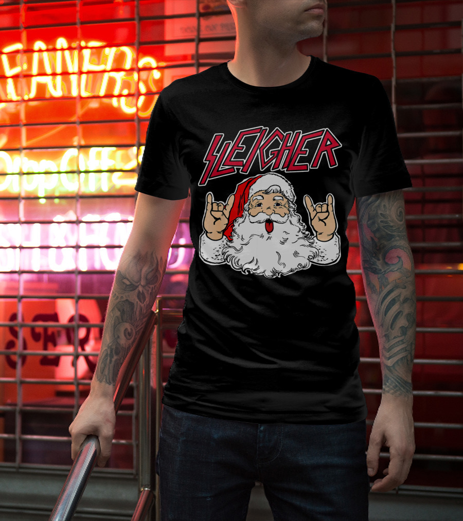 Santa Sleigher Funny Slayer Hail Santa T-Shirt