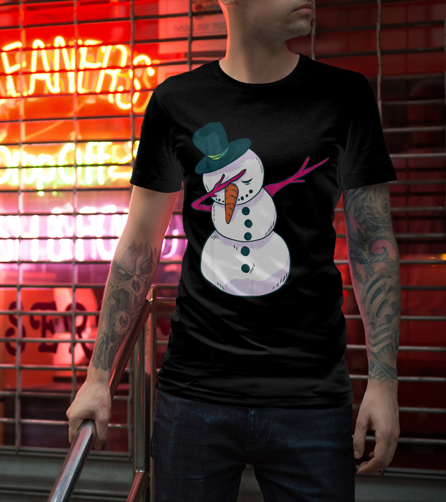 Christmas Snowman Dabbing Festive Dance Move T-Shirt