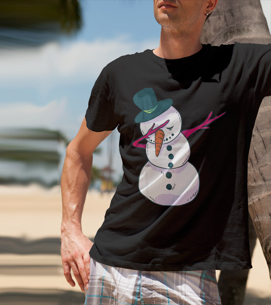 Christmas Snowman Dabbing Festive Dance Move T-Shirt