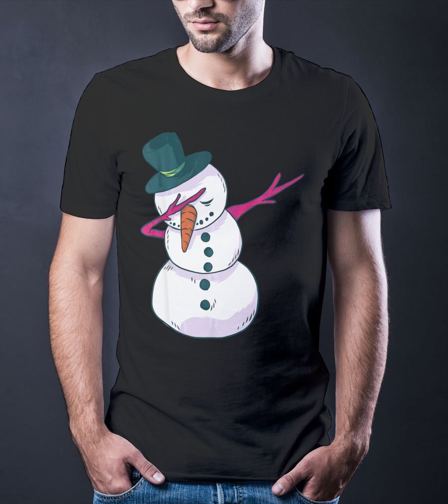 Christmas Snowman Dabbing Festive Dance Move T-Shirt