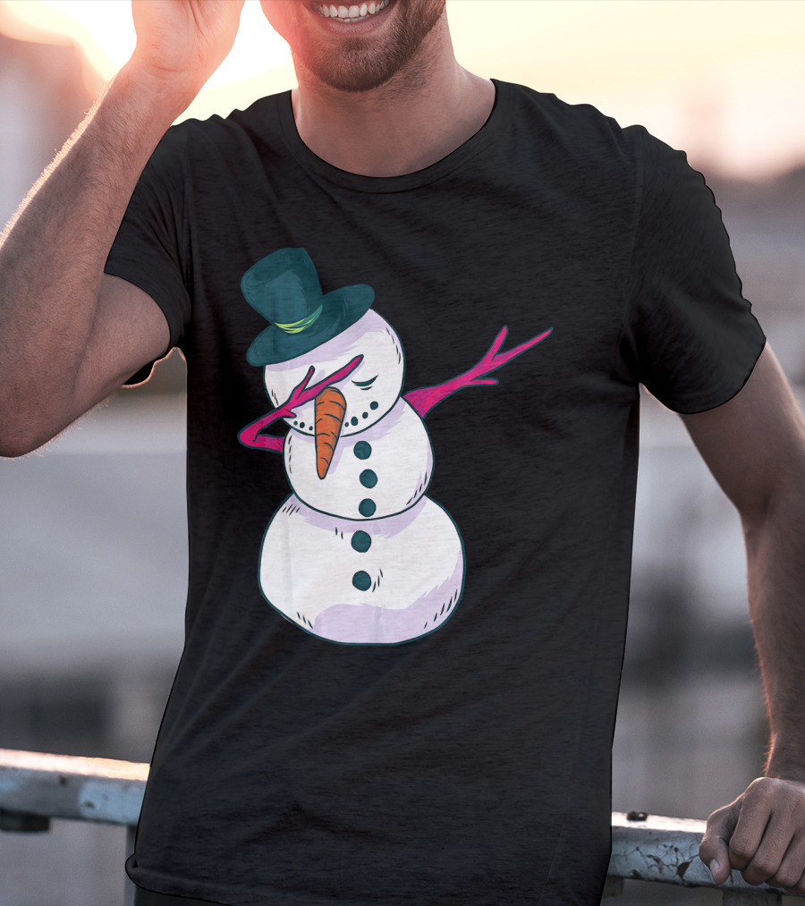 Christmas Snowman Dabbing Festive Dance Move T-Shirt