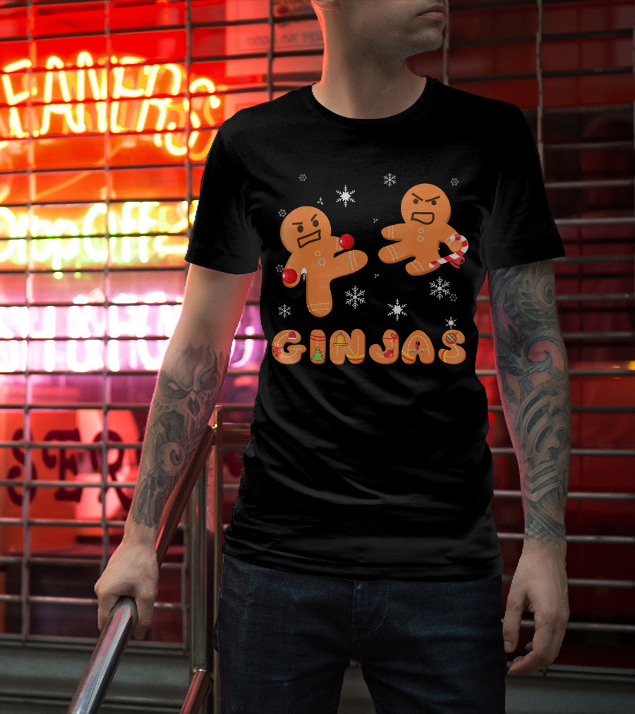 Ginjas Gingerbread Ninjas Holiday Fun T-Shirt