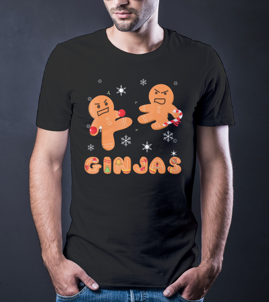 Ginjas Gingerbread Ninjas Holiday Fun T-Shirt