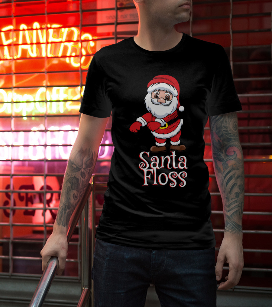 Santa Floss Christmas Hand Drawn Santa⟩ T-Shirt