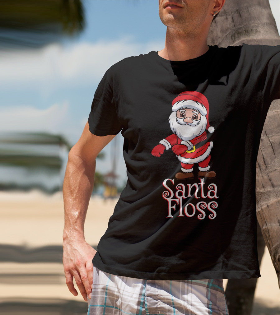 Santa Floss Christmas Hand Drawn Santa⟩ T-Shirt