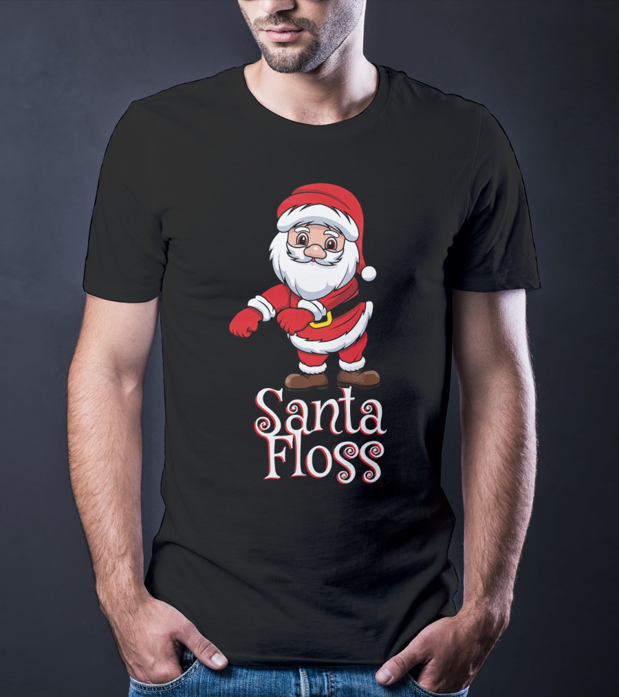 Santa Floss Christmas Hand Drawn Santa⟩ T-Shirt
