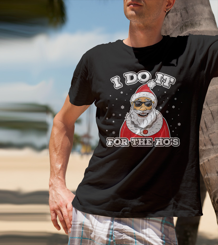 I Do It For The Ho's Funny Santa Christmas T-Shirt