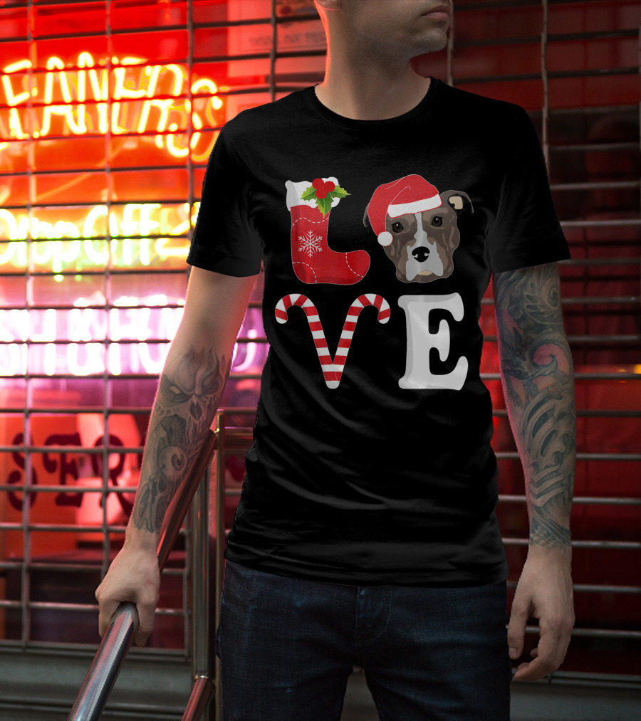 Love Christmas Pitbull Santa Pit Bull T-Shirt