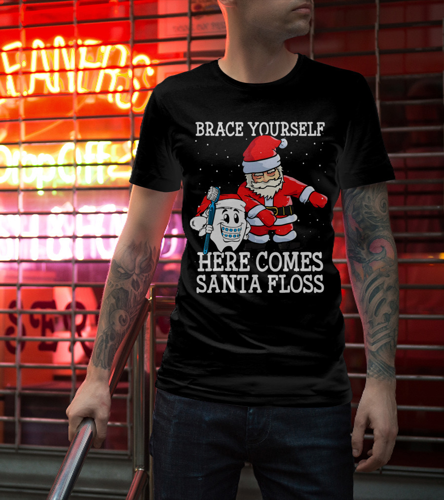 Brace Yourself Here Comes Santa Floss T-Shirt