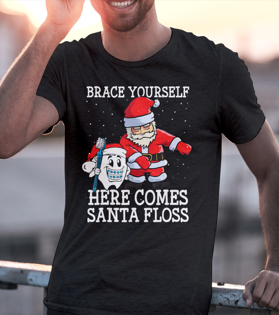 Brace Yourself Here Comes Santa Floss T-Shirt