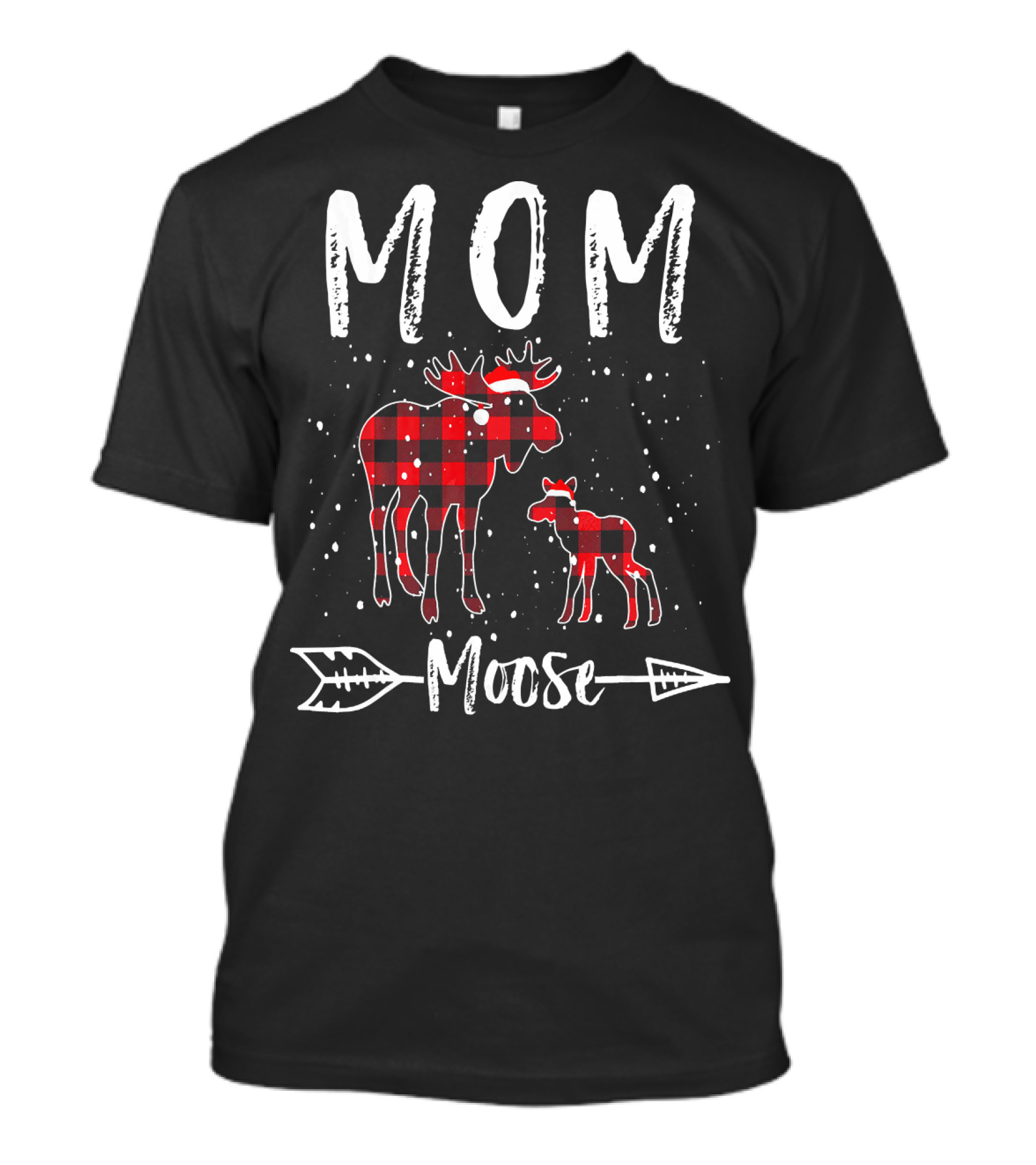 Mom Moose Buffalo Plaid Arrow T-Shirt