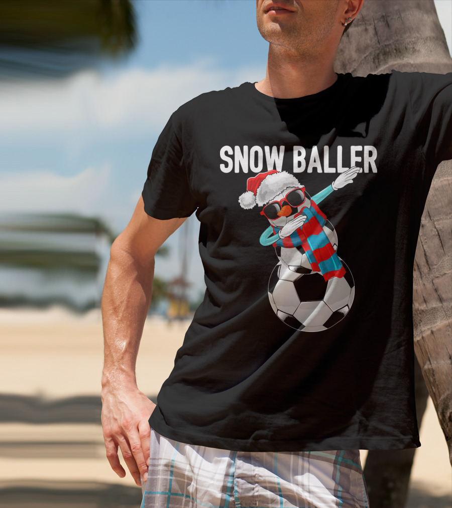 Snow Baller Dabbing Soccer Christmas Sno T-Shirt