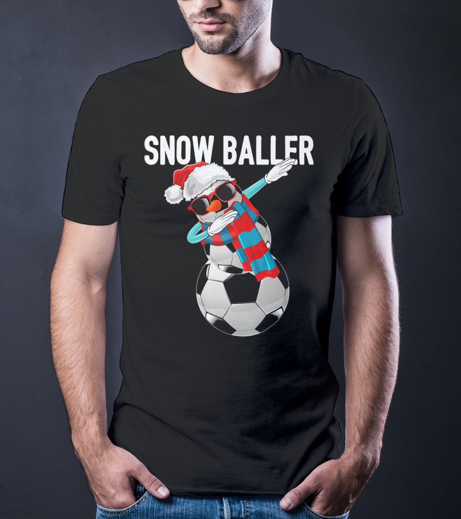 Snow Baller Dabbing Soccer Christmas Sno T-Shirt