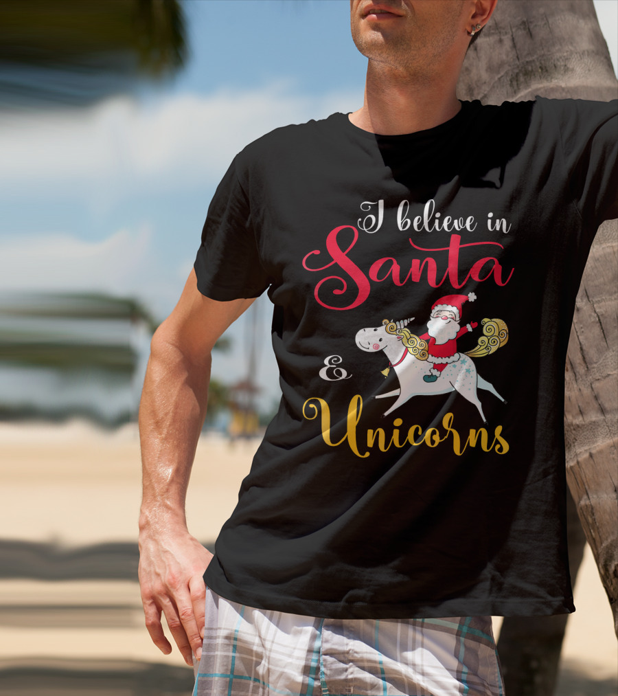 I Believe In Santa And Unicorns T-Shirt