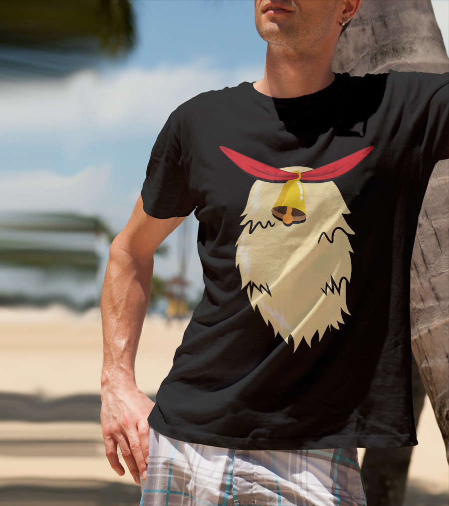 Christmas Reindeer Bell Santa Beard Costume T-Shirt