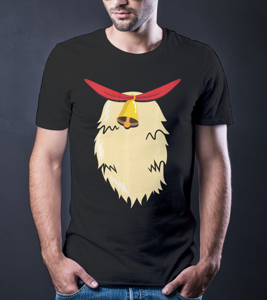 Christmas Reindeer Bell Santa Beard Costume T-Shirt