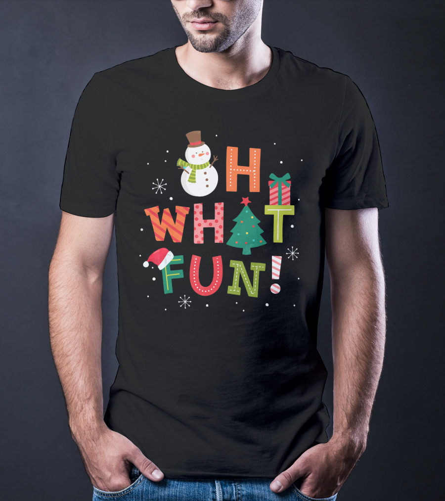 Oh What Fun Snowman Christmas Tree Gift T-Shirt