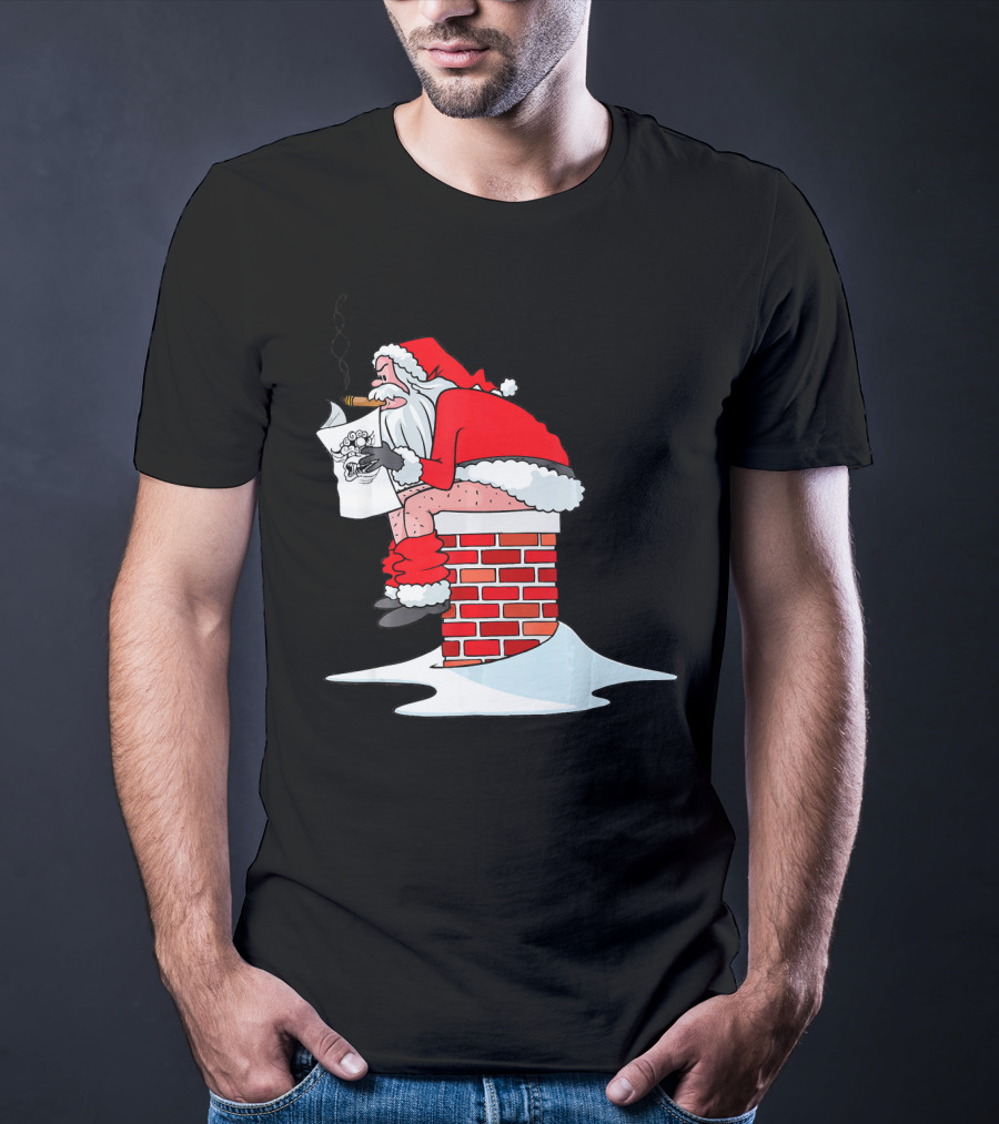 Merry Christmas Santa Claus Chimney Humor T-Shirt
