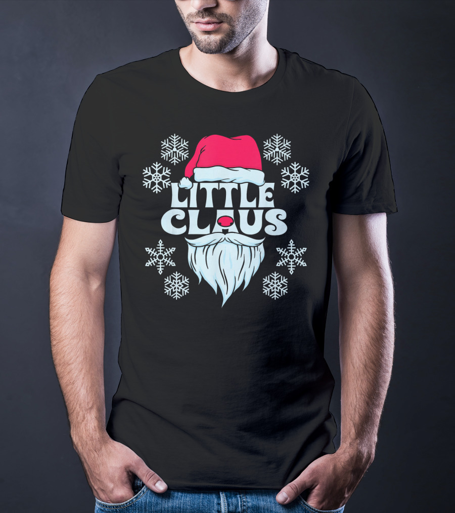 Little Claus Santa Snowflakes Hat Beard T-Shirt