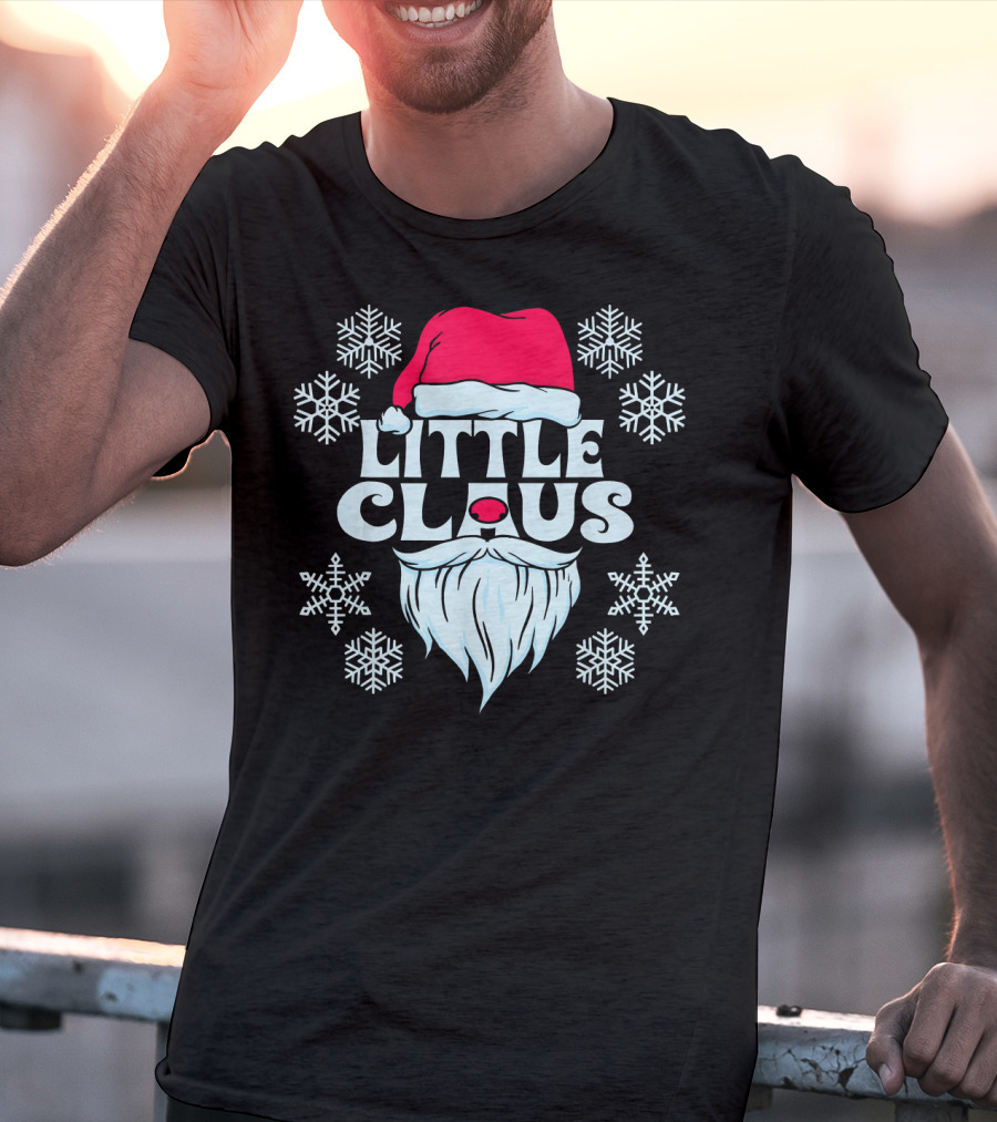 Little Claus Santa Snowflakes Hat Beard T-Shirt