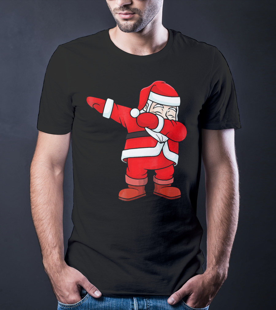 Dabbing Santa Claus Christmas Dance Pose Holiday Fun T-Shirt