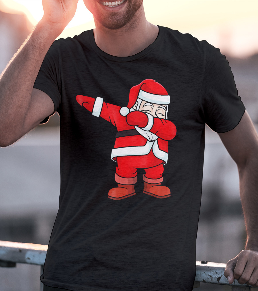Dabbing Santa Claus Christmas Dance Pose Holiday Fun T-Shirt
