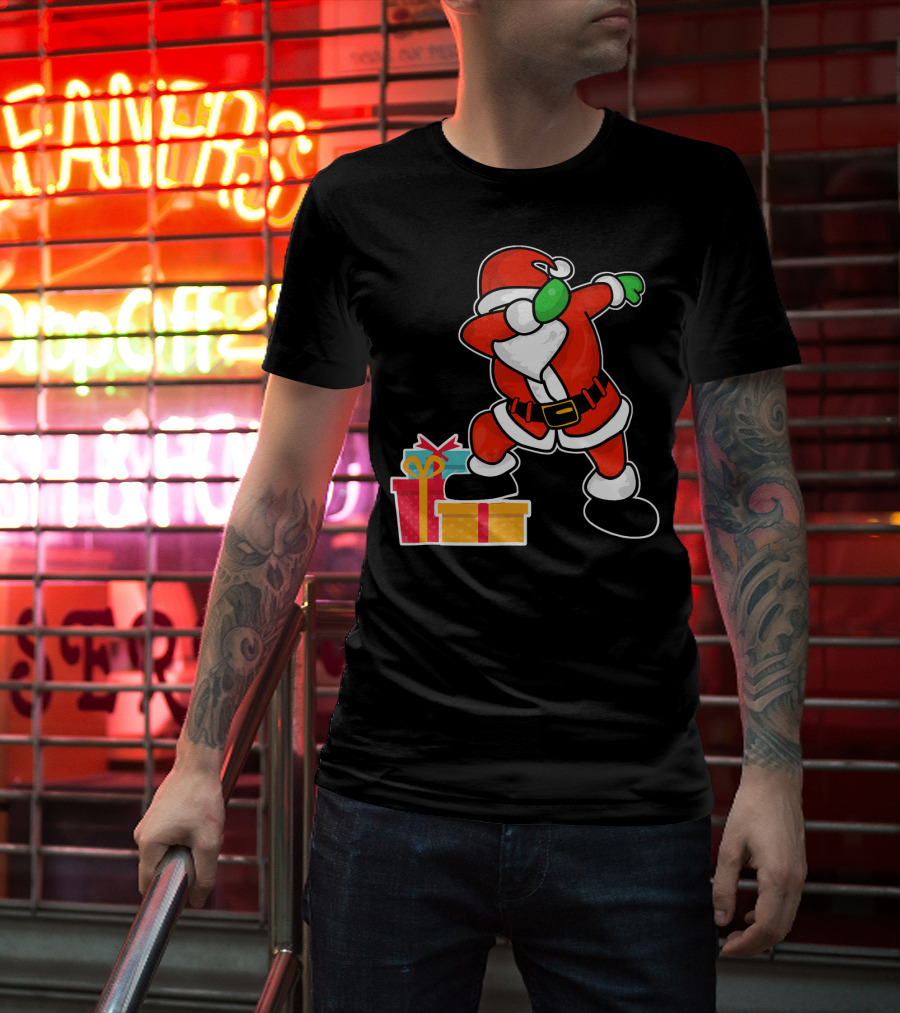Cute Santa Dabbing With Gifts T-Shirt