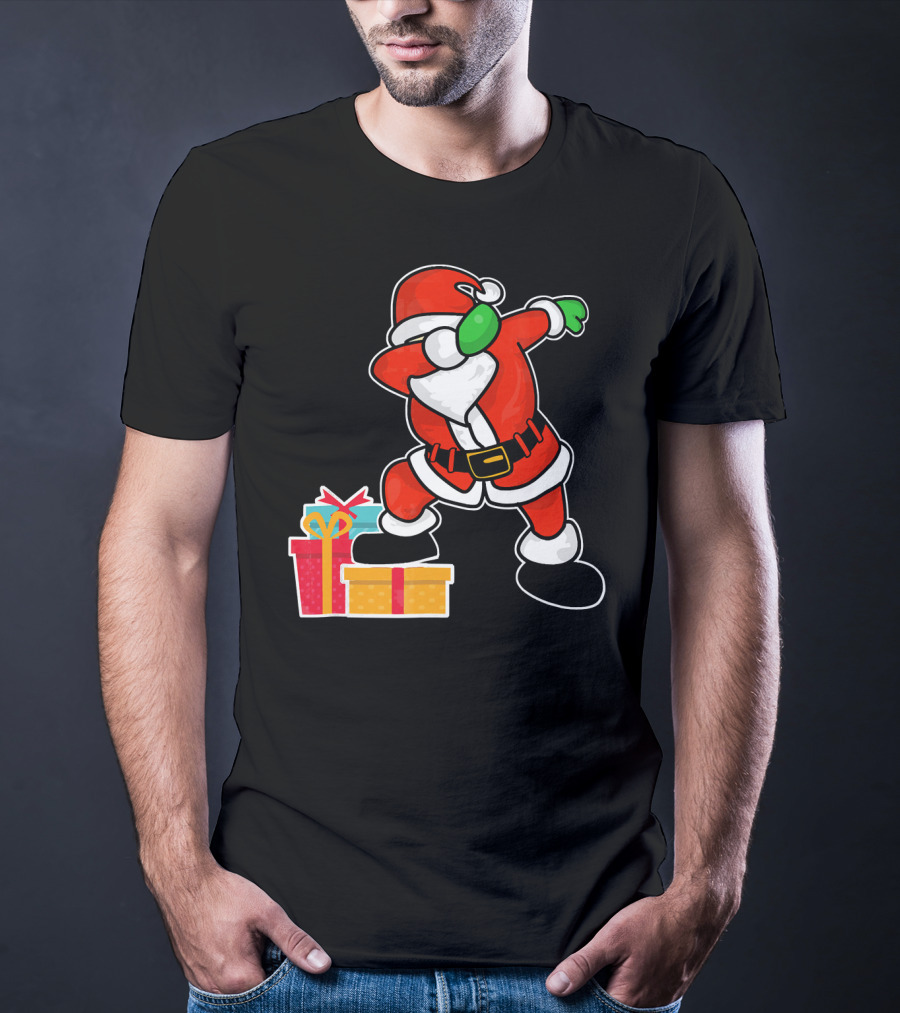 Cute Santa Dabbing With Gifts T-Shirt