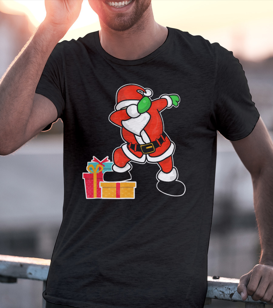 Cute Santa Dabbing With Gifts T-Shirt